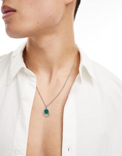 Collar con colgante verde de acero inoxidable de Lost Souls