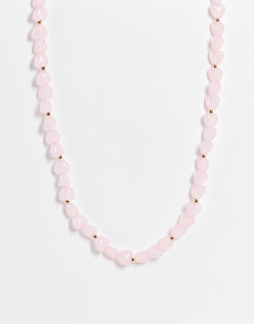 Collar con diseño de cuentas de corazones rosas de Liars & Lovers