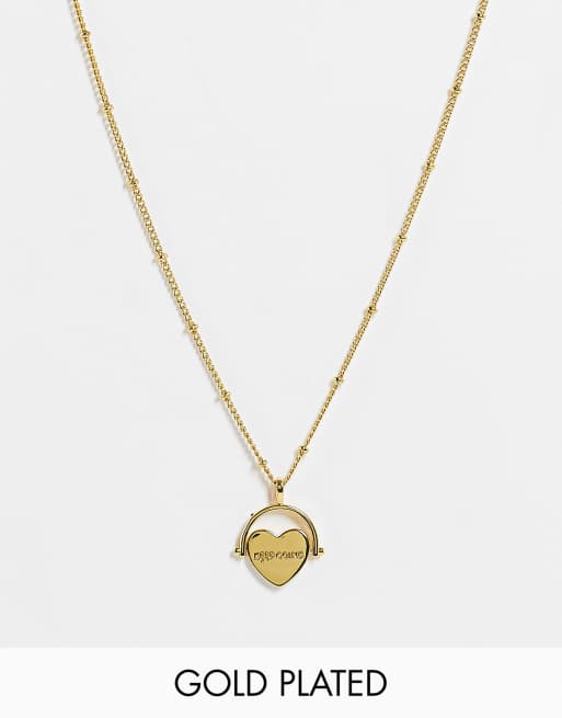 Collar con diseño giratorio y mensaje positivo chapado en oro de Image Gang