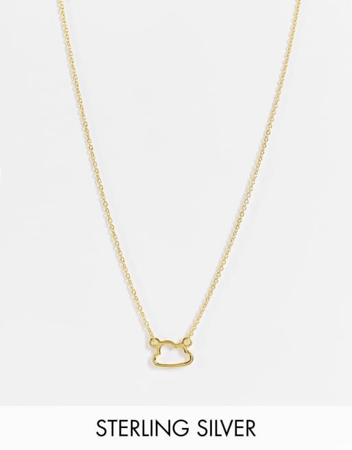 Collar con forma de nube de plata de ley chapado en oro de ASOS DESIGN