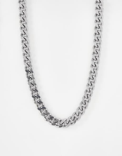 Collar corto plateado de cadena gruesa de acero inoxidable resistente al agua de ASOS DESIGN  