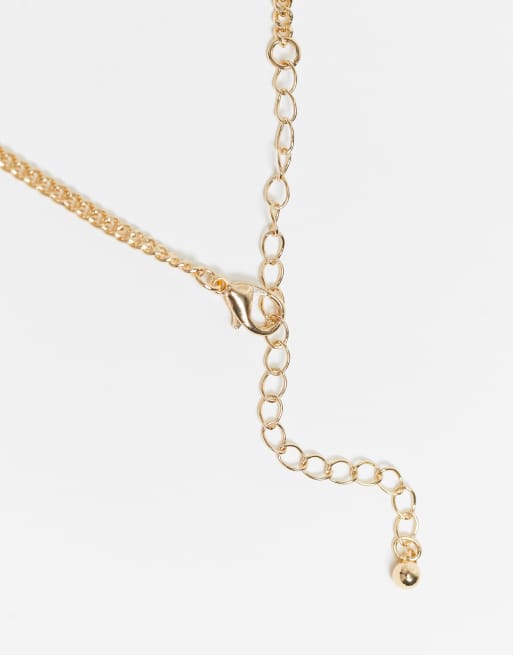 Collar corto y fino dorado con charm de corazón pulido de ASOS DESIGN, 4 de 4