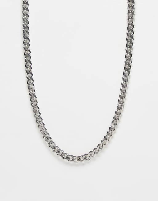 Collar de cadena barbada de acero inoxidable plateado de Icon Brand