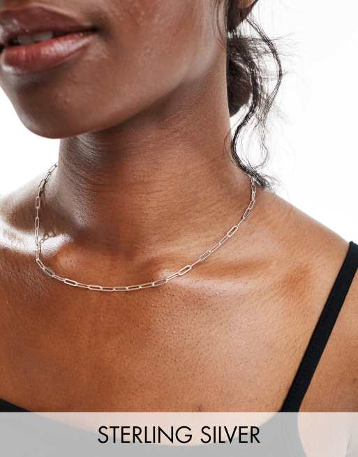 Collar de cadena de eslabones de plata de ley de Accessorize