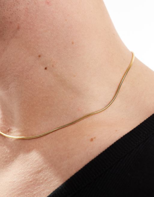 Collar de cadena de serpiente de acero inoxidable chapado en oro de 18 quilates de Lost Souls, 4 de 4