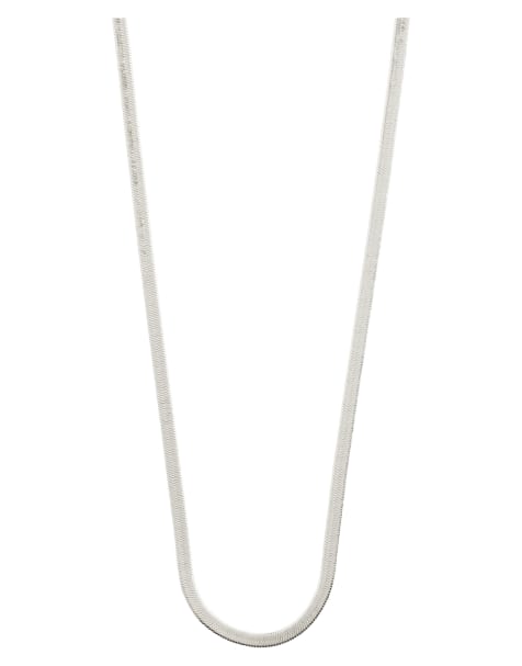 Collar de cadena de serpiente plana chapada en plata Joanna de Pilgrim - view 1