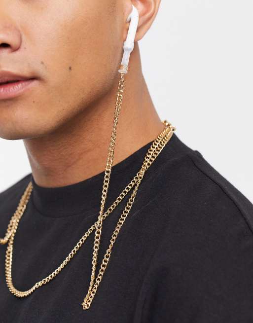 Collar de cadena dorada para sujetar los auriculares de McocongresShops DESIGN |