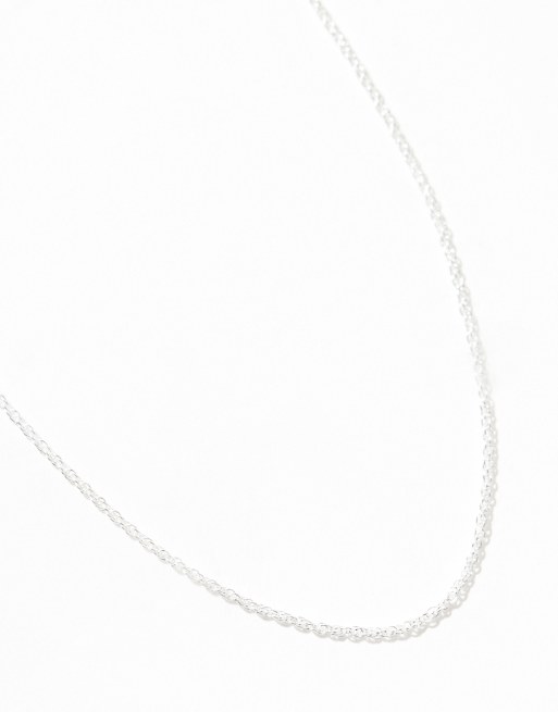 Collar de cadena efecto cuerda de plata de ley de ASOS DESIGN  , 4 de 4