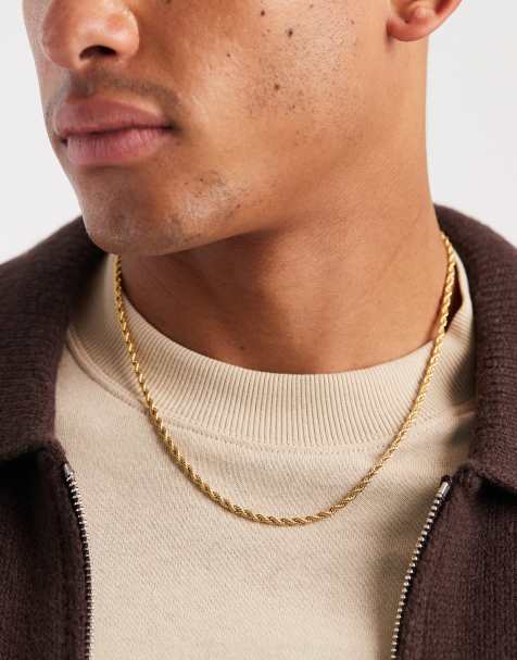 Collar de cadena estilo cuerda con corte diamante de 3 mm chapado en oro de 18 quilates de Lost Souls - view 1