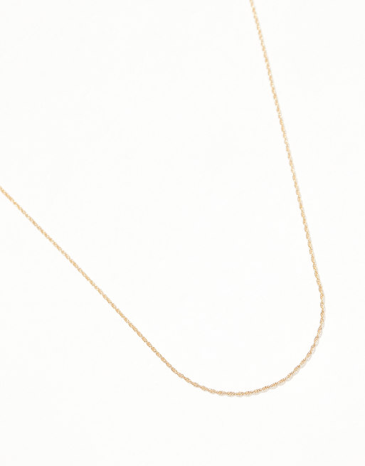 Collar de cadena estilo cuerda de plata de ley chapado en oro de 14 quilates de ASOS DESIGN, 2 de 4