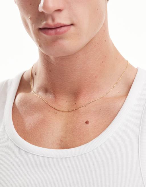 Collar de cadena estilo cuerda de plata de ley chapado en oro de 14 quilates de ASOS DESIGN, 3 de 4