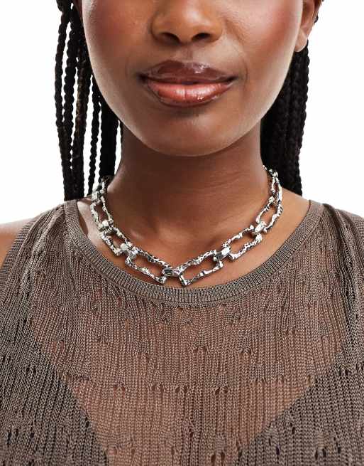 Collar de cadena gruesa chapado en rodio de 8 Other Reasons