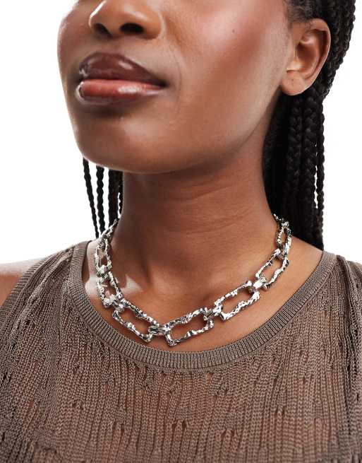 Collar de cadena gruesa chapado en rodio de 8 Other Reasons, 4 de 4