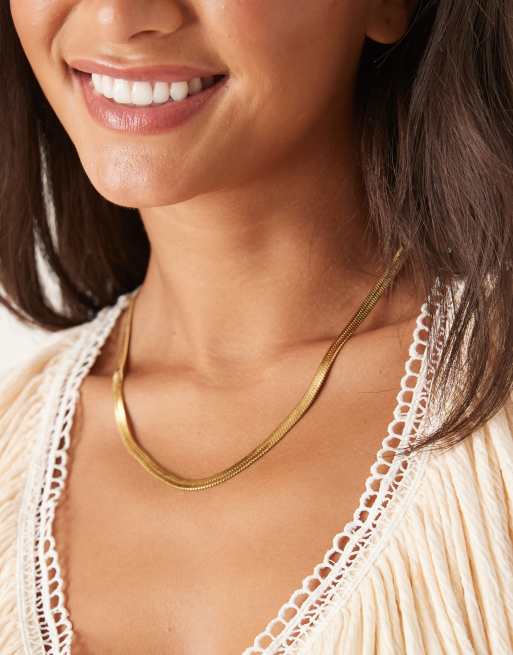Collar de cadena gruesa de serpiente de acero inoxidable chapado en oro de 18 quilates de Lost Souls