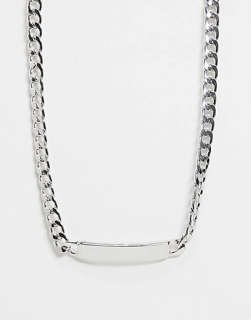 Hombre Other | Collar de cadena plateado con barra de DesignB - OJ58053