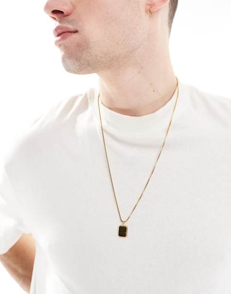 Collar de colgante de placa chapado en oro de 18 quilates de Lost Souls - view 1