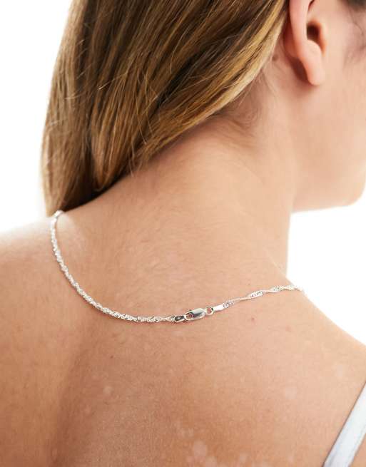 Collar de largo medio de cadena retorcida de plata de ley con caja de regalo de Rachel Jackson, 4 de 4