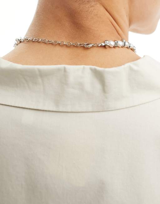 Collar de perlas de imitación de vidrio con separadoras de ASOS DESIGN , 3 de 4