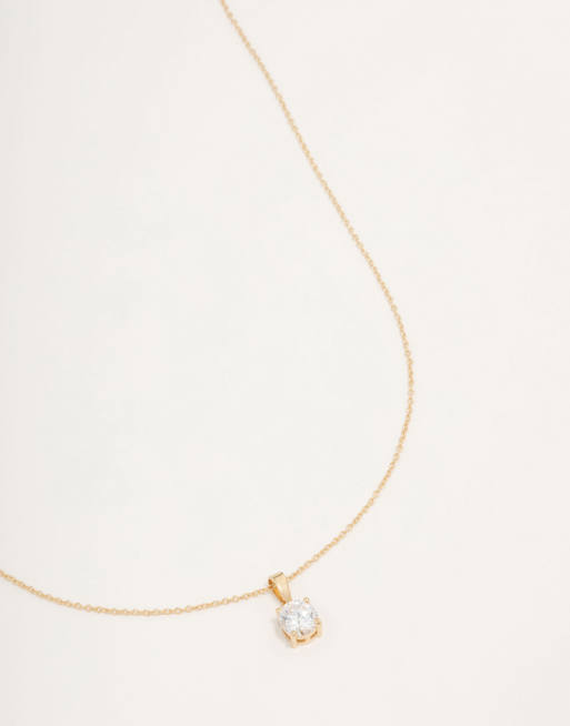 Collar de plata de ley chapado en oro con circonita de 1 quilate de Lovisa , 3 de 4