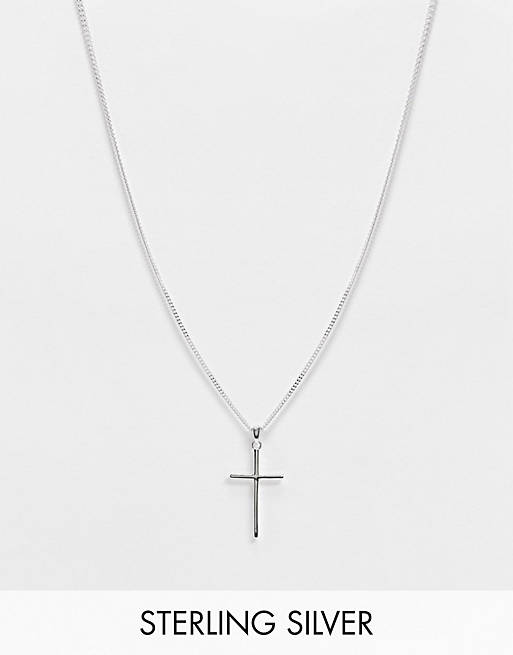 Collar de plata de ley con colgante de cruz exclusivo de DesignB