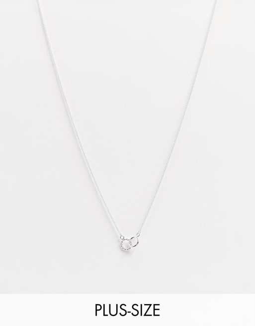 Collar de plata de ley con colgante de doble círculo de Kingsley Ryan Curve