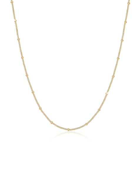 Collar dorado básico de cadena fina clásica con detalle de esferas de plata de ley 925 de Elli - view 1