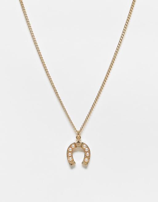 Collar dorado con charm de herradura de Liars & Lovers