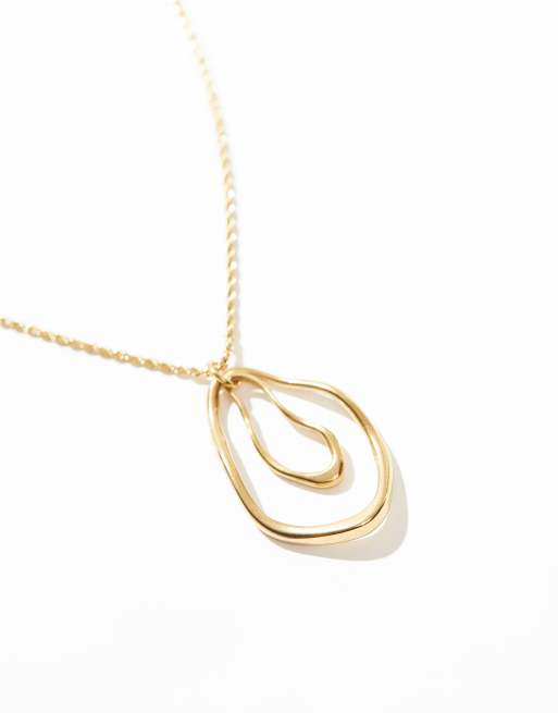 Collar dorado con colgante abstracto de Petit Moments, 2 de 4