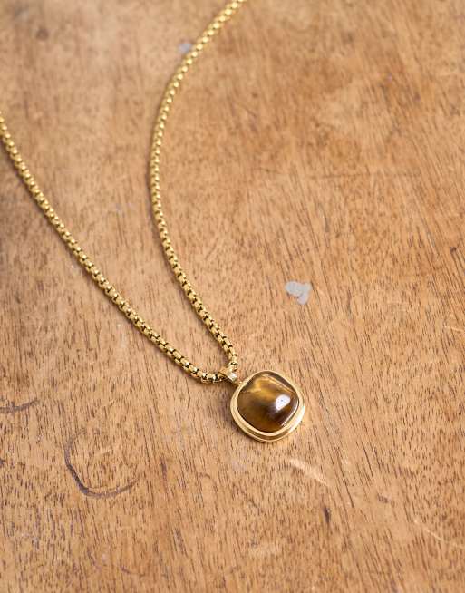 Collar dorado con colgante de acero inoxidable Madison de Topshop, 2 de 3