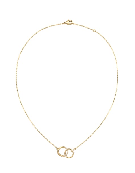 Collar dorado con colgante de anillas entrelazadas plateadas con cristales Elegant Ball de Elli - view 1