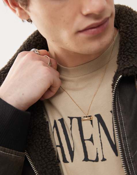 Collar dorado con colgante de barra efecto fundido de Faded Future - view 1