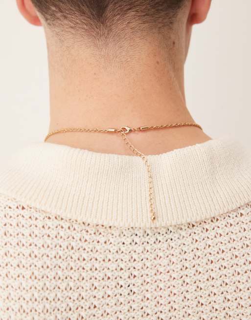 Collar dorado con colgante de ojo de tigre de imitación de ASOS DESIGN, 3 de 3