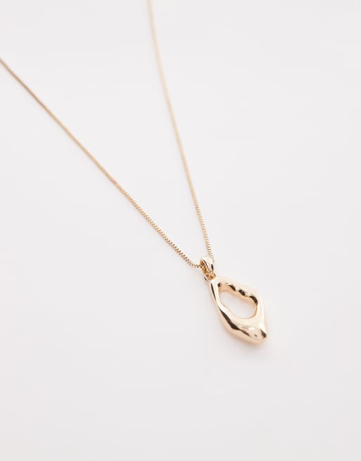 Collar dorado con colgante efecto fundido Neni de Topshop, 3 de 3