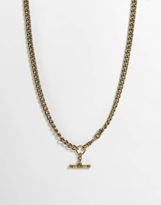 Collar dorado con colgante tipo barra Talisman de Icon Brand