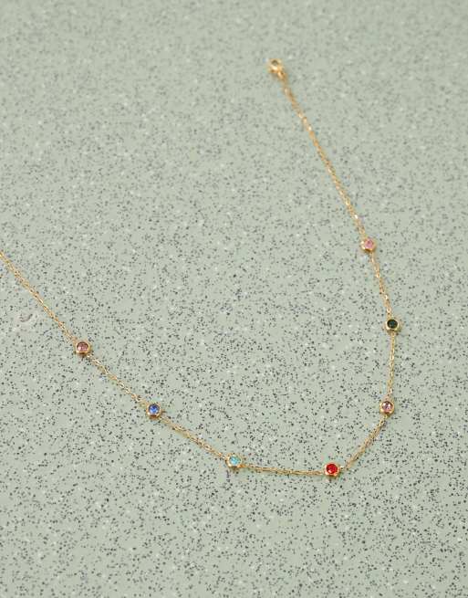 Collar dorado con piedras de acero inoxidable de Reclaimed Vintage, 3 de 3