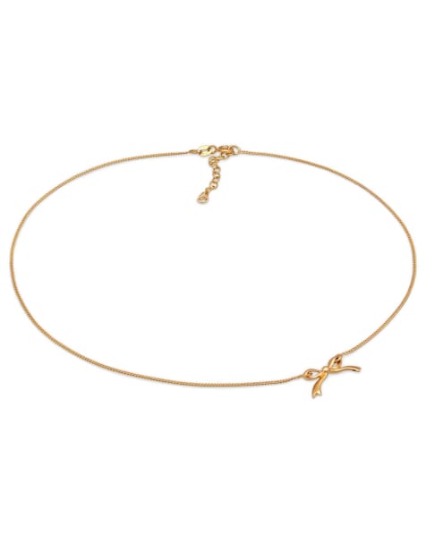 Collar dorado de 36 cm con extensor, colgante de cinta y cierre de anilla de plata de ley 925 para festivales para mujer Spring de Elli - view 1