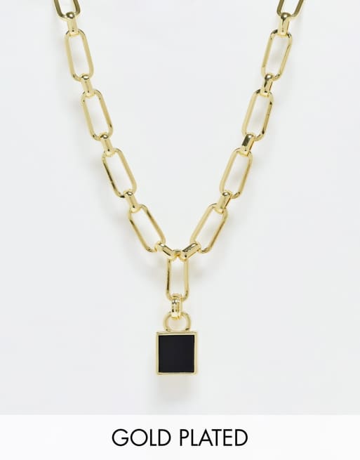 Collar dorado de cadena chapado en oro de 18 quilates Fine de Pieces