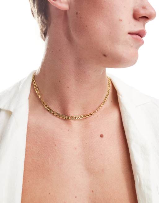 Collar dorado de cadena de 6 mm con eslabones dobles de acero inoxidable de Icon Brand