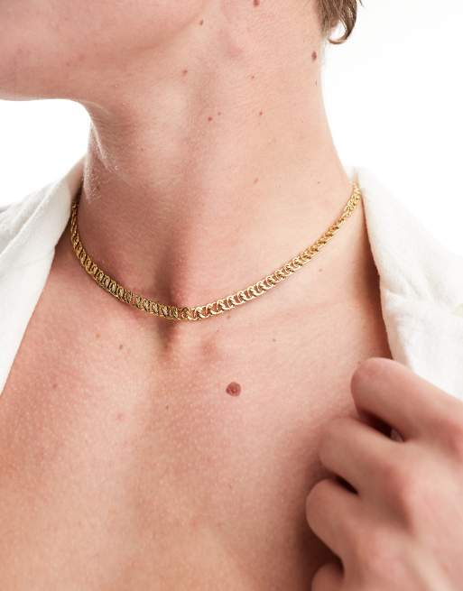 Collar dorado de cadena de 6 mm con eslabones dobles de acero inoxidable de Icon Brand, 4 de 4
