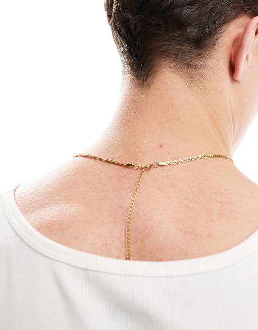 Collar dorado de cadena de acero inoxidable resistente al agua de ASOS DESIGN  , 2 de 3
