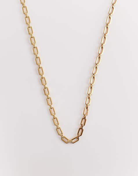 Collar dorado de cadena de eslabones de acero inoxidable chapado en oro de 18 quilates de Abbott Lyon - view 1