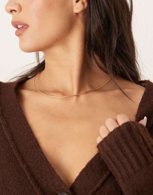 Collar dorado de corte diamante chapado en oro de la colección Z de Accessorize