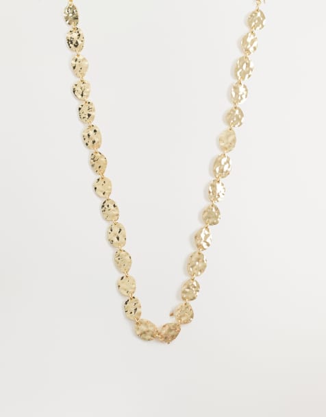 Collar dorado de discos texturizados pequeños de Accessorize - view 1