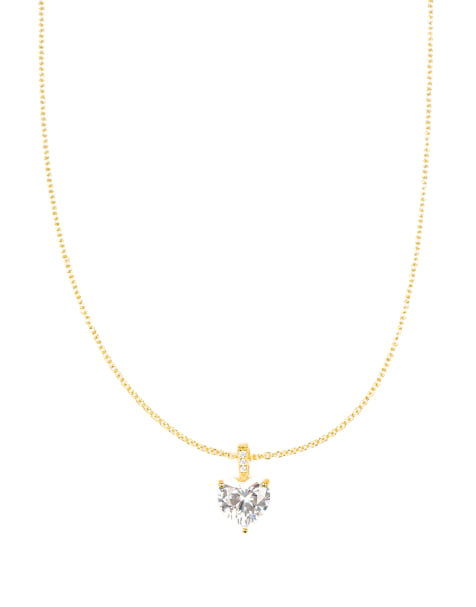 Collar dorado de plata de ley chapado en oro con colgante de circonita en forma de corazón de Lovisa - view 1