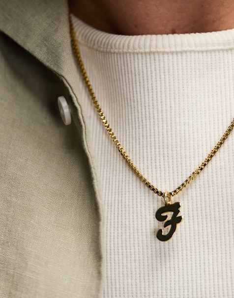 Collar dorado estilo cadena con logo de Farah - view 1