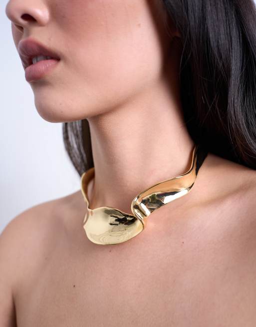 Collar dorado llamativo Megan de Topshop, 3 de 3