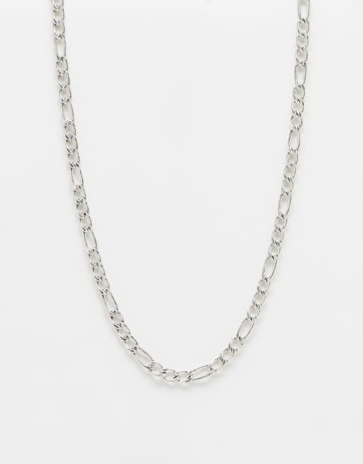 Collar en plateado con cadena figaro de 4mm de WFTW