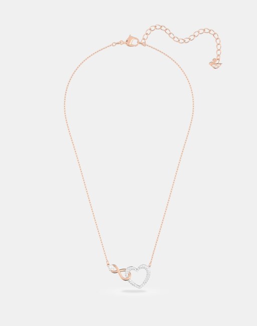 Collar en tonos metálicos variados con colgante de corazón e infinito Hyperbola de Swarovski , 3 de 4