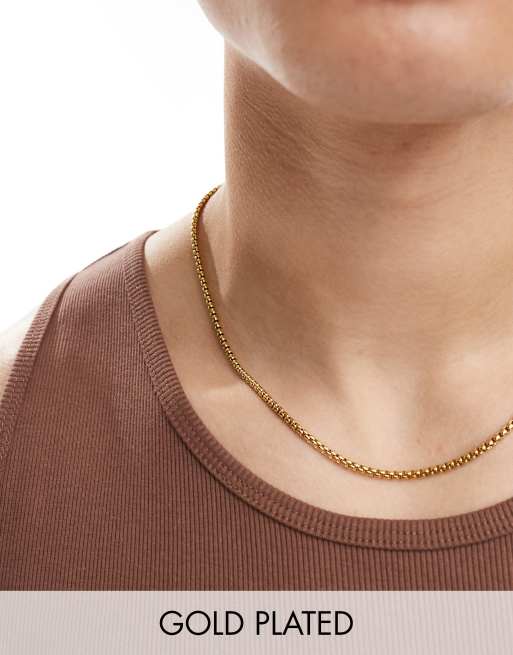 Collar estilo cadena veneciana redondeada chapada en oro de 18 quilates de Lost Souls