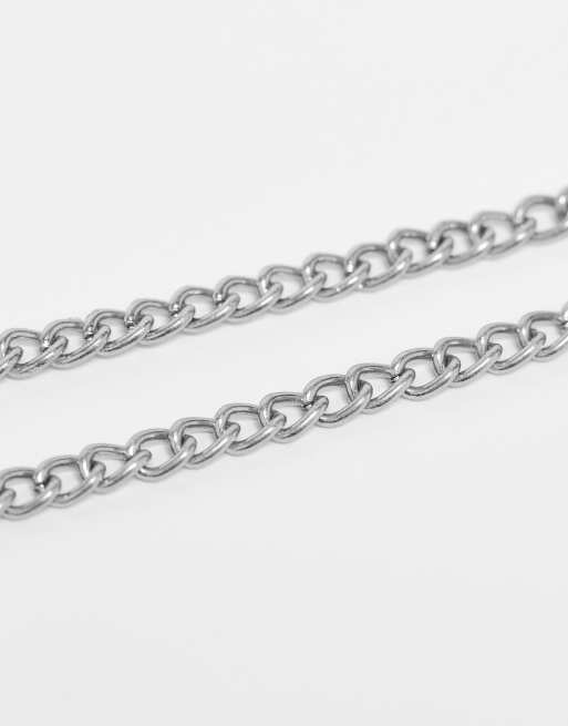 Collar largo plateado con colgante grande circular de DESIGN |